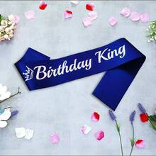 Birthday King Celebrate Your Birthday In Style With This Black And Blue Satin Sash For Men - Perfect For 18th, 20th, 30th, 40th, 50th, And 60th Birthdays - Add A Touch Of Elegance To Your Party Decorations Party Supplies Ribbon