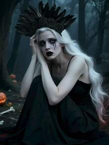 1 件女士优雅哥特式羽毛玫瑰发饰，搭配黑玫瑰 - 天然羽毛发饰，适合万圣节、圣诞节和狂欢派对、舞蹈、摄影和服装 - 彩色 - 查看 3