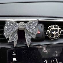 Car Air Vent Personalized Rhinestone Bow Air Freshener Decor Accessory - one-size - View 2