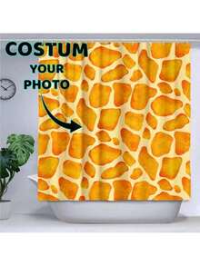 1pc Flannel Customizable Shower Curtain/Background/Wedding Backdrop, Personalized Image, Super Thick And Soft, Suitable As A Gift For Family And Friends, All Seasons Applicable. Can Be Used For Living Room, Sofa, Bedroom, Car, Etc. Home Bathroom Decor Fall Decor Bathroom Accessories Back To School - Multicolor - View 10