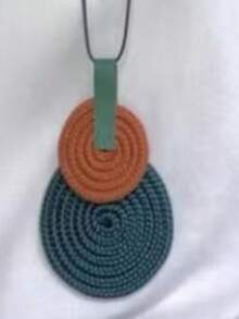 Women's Long Handmade Necklace With Mandala Pendant - 41. Oil/Terracotta - View 3