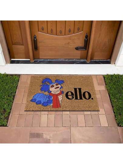 Labyrinth Inspired Doormat, Labyrinth Worm Doormat, Ello Doormat, Funny Doormat, Front Door Mat, Front Porch Doormat, Home Decor Non-Slip Entrance Mat Housewarming Gift For Friends Or Family,Soft Crystal Velvet Carpet,Multiple Sizes Available,Non-Slip Bottom[Bathroom Mat] [Bath Mat][Bathroom Mats] Bathroom Kitchen Decor Kitchen Rug