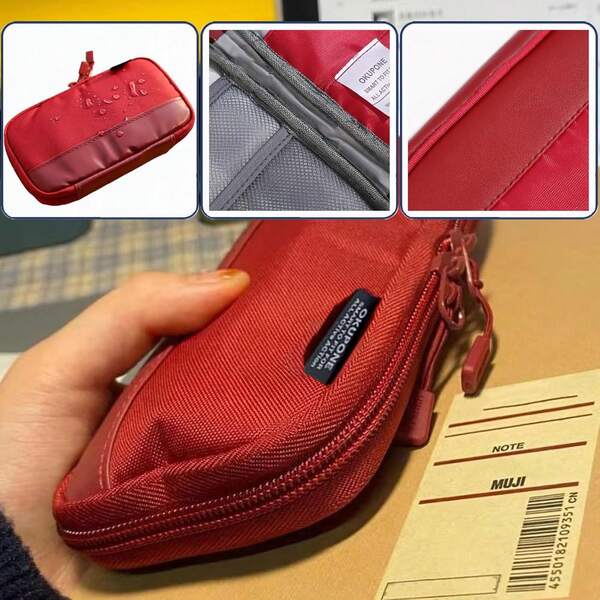 Large Capacity Pencil Case, Big Storage Pen Bag, Aesthetic, Office Stationery Organizer Box, Simple & Durable Multi-Functional Storage Bag, Suitable For Men & Women, 4 Compartments Help You Neatly Organize Your Favorite Stationery, Can Effectively Organize Your Study And Daily Necessities, Easy To Find What You Need.