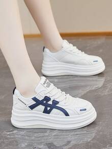 Women's New Fashionable Thick Sole Casual Sneakers, Versatile, Ins Style, Anti-Slip, Durable