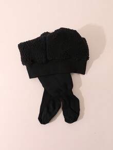 1 pieza Mallas térmicas forradas de felpa gruesa para niños, leggings resistentes y versátiles para uso en invierno por debajo de 5°C