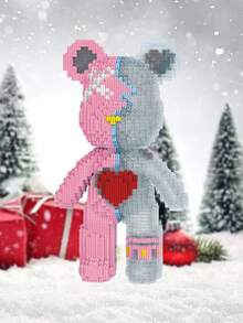 3100pcs 32cm/12.6in Love Bear Flower Bear Music Bear DIY Pixel Blocks, 3D Concatenated Blocks 14+, Room Creative Decoration, Desktop Accessories, Stress Relief Toys, Valentine's Day Gifts, Christmas Gifts, Birthday Gifts, Couple Gifts, New Year Gifts, Gifts For Girlfriends, Gifts For Familynd, Gifts For Family,Wedding Gifts, Easter Gifts - Multicolor - View 5