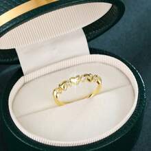 1pc Petite Heart Arrangement Design Cubic Zirconia Inlaid Women's Ring - Multicolor - View 7