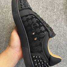 Non-Slip Lightweight Red Sole Men's Studded Casual Lace-Up Sneakers - 42 - 查看 2