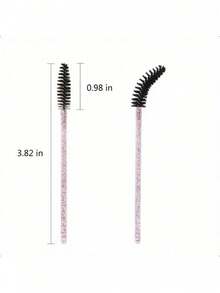 200/100/50/10 Pcs Mascara Wands, Eyeshadow Sticks With Containers, Disposable Angled Eyebrow Brushes, Eyelash Extension Brushes, Eyebrow Brushes, Castor Oil Brushes (Crystal Powder), Eyebrow Brushes, Eyeshadow Brushes, Spiral Brushes, Spiral Brushes - Multicolor - View 8