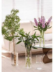 Jarrón de cilindro transparente de acrílico, jarrón de flores resistente a caídas para hidroponía, bambú de la suerte, decoración de sala de estar y dormitorio, jarrón de vidrio para decoración del hogar - Multicolor - Ver 6