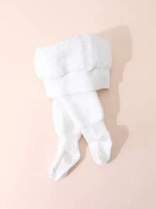 1 pieza Mallas térmicas forradas de felpa gruesa para niños, leggings resistentes y versátiles para uso en invierno por debajo de 5°C