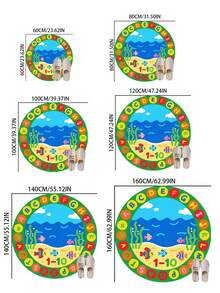 1 pieza Alfombra redonda con diseño de pez de océano, alfombra decorativa, decoración de dormitorio, alfombra pequeña, alfombra, decoración del hogar, alfombra para sala de estar, alfombra pequeña para sala de estar, alfombra para dormitorio, decoración del hogar para sala de estar, alfombra para exteriores, alfombra de felpa lavable, alfombra gruesa, alfombra esponjosa, alfombra de otoño/invierno - Multicolor - Ver 6