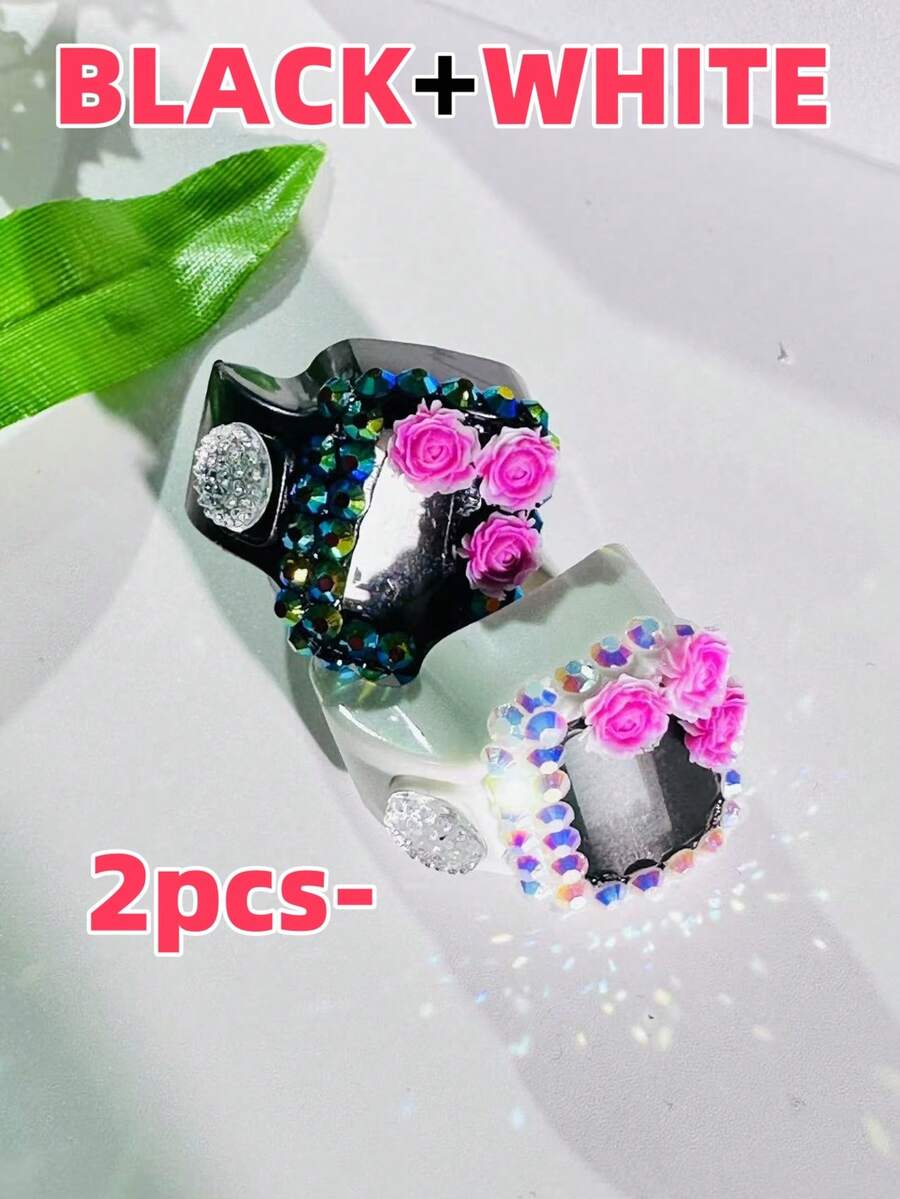 New Style, Ring With 3 Flowers, Single-Sided Rhinestone Counter, Middle Eastern Bead Counter, Muslim Prayer Bead Ring Counter, Daily Prayer Counter - Multicolor - View 1