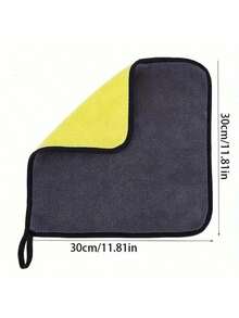 Set de 5 paños de limpieza de felpa de coral de doble cara de fibra ultrafina - Toallas reutilizables de alta absorción, diseño de dos colores (amarillo y negro), forma cuadrada adecuada para el hogar, la cocina, el coche, el baño, la limpieza de vidrios, paños de cocina