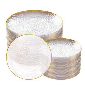 1 件/10 件/25 件 7.5/10.25 英寸法式压花盘，优雅的下午茶甜点盘，家用高端餐具盘，可重复使用和清洗