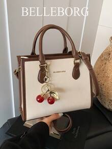 BELLEBORG Vintage Print Handbag With Detachable Strap And Charm - 白色 - 查看 3