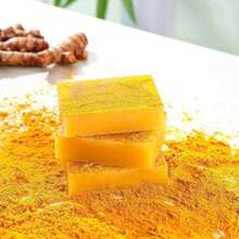 Lemon Turmeric Cookie Soap Spices - Jabon De Curcuma, Lemon Turmeric Soap, Honey Lemon Turmeric Soap, Turmeric Lemon Cookie Soap, Suitable Face And Body (3-Piece Set)