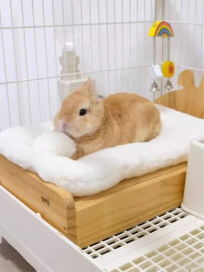 Rabbit Sleeping Mats,Soft Fleece Plush Warm Mattress Blanket Washable Cage Bed Pad For Small Animal Bunny Guinea Pig Rabbit Ferrets Hamsters