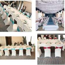 1-100pcs Elastic Chair Back Decorative Covers - Universal Elastic Chair Sashes With Glittery Buckle Sliders, Suitable For Decorating Chair Backs For Birthdays, Weddings, Parties, Events, Hotels - Multicolor - View 8