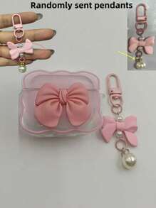 Elegant Pink Bow Earphone Case Compatible With Iphone, AirPods 1/2, New Wireless Earphone Protective Cover Compatible With Airpods 3/Pro/Pro2/4, Gift For Boyfriend/Girlfriend - Multicolor - View 10