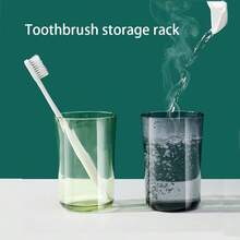 1 件壁挂式牙刷架小企鹅收纳架自粘式牙刷收纳盒牙膏架架子厨具化妆品收纳盒