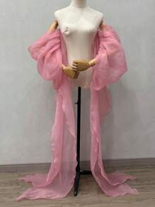 1 件白色欧根纱新娘臂长袖（带丝带）、2 件白色泡泡袖和 1 件可拆卸黑色装饰袖，适合新娘秋季配饰