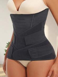 3 piezas Corsé entrenador de cintura, Cinturilla y Moldeador de abdomen para control de la barriga para Mujeres - Negro - Ver 7