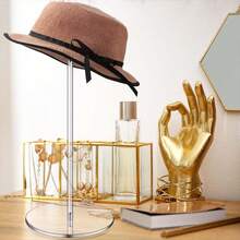 Acrylic Hat Rack, Wig Display Stand, Transparent Base Stand Rack For Baseball Cap, Round Acrylic Riser, Suitable For Desktop Display Of Watches And Jewelry