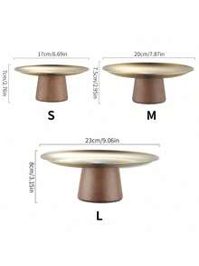 1 khay hình bầu dục bằng thép không gỉ có đế, dùng làm giá đựng bánh, đĩa trưng bày món tráng miệng, đĩa phục vụ hình chữ nhật. - vàng hình bầu dục - Xem 2