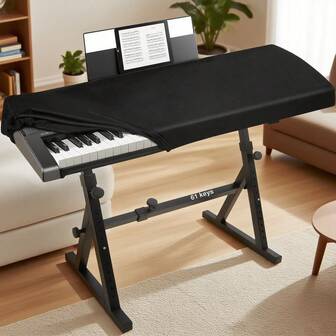 88/61 Keys Stretchy Piano Keyboard Dust Cover, Music Dirt Proof Stretchy Electronic Keyboard Cover With Durable Elastic & Cord Lock Must Have Piano Accessories