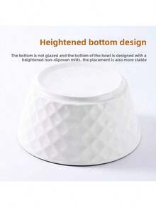 1pc/2pcs/4pcs Rose Diamond Patterned Ceramic Bowl, 4.5in/5in Pasta/Soup Bowl, Deep Ceramic Bowl, Microwave , Luxury Nordic Style Diamond Black Line Design