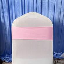99pcs Milk Velvet Fabric +9 Colors Elastic Lycra Spandex Stretch Chair Strap Sashes Bands Bows Ties With Buckle Universal Fit, For Chair Covers And Tablecloth Decor, Suitable For Weddings, Banquets, Birthday Parties, 29 Other Scenarios - 淺粉紅色 - 查看 7