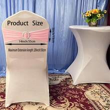 99pcs Milk Velvet Fabric +9 Colors Elastic Lycra Spandex Stretch Chair Strap Sashes Bands Bows Ties With Buckle Universal Fit, For Chair Covers And Tablecloth Decor, Suitable For Weddings, Banquets, Birthday Parties, 29 Other Scenarios - 淺粉紅色 - 查看 2