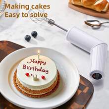 Foldable Cake Mixer With 2 Stainless Steel Beaters, Cordless Egg Whisk, 1200mAh Battery, Suitable For Mixing Eggs, Coffee, Milk And Other Liquids In Various Containers, Convenient Breakfast Supplies, Family Dinner Supplies, Party Supplies