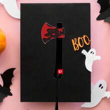 6 Stücke Gothic Horror Werkzeug-förmige Lesezeichen mit Blut-Design, Halloween Geschenke, Halloween Dekoration, Halloween Party Zubehör, gruselig, erschreckend, unheimlich, dunkel, Trick or Treat