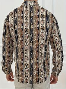 Men's Long Sleeve Shirt, Suitable For Formal And Casual Occasions, Button-Up Top, Fashionable Item For Daily And Special Events, Comfortable Material, Office Wear - Multicolor - View 3