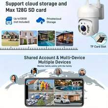 1080P HD Drahtlose Sicherheitskamera Set, 3MP Auflösung, Verbessertes Farbiges Nachtsicht, Zwei-Wege Audio, Schwenken/Neigen/Zoomen, Bewegungsverfolgung