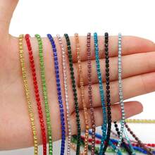 5mm Multi-Color Crystal Rhinestone Cup Chain Trim, Electrophoretic Colorful Crystal Claw Chain, 2mm Dense Single Row Rhinestone Chain, DIY Jewelry Accessories, Clothing Trim - Multicolor - View 5