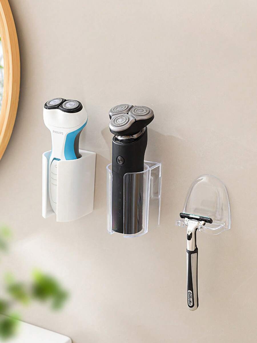 1pc Plastic Shaver Rack. Multi Functional Razor Holder.