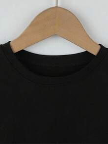 1 camiseta para niños con estampado de gaviota - Feliz como una gaviota -% algodón, manga corta, cuello redondo - Algodón suave y transpirable para días de playa, diversión de verano y aventuras casuales - Estilo premium para niños. - Negro - Ver 3