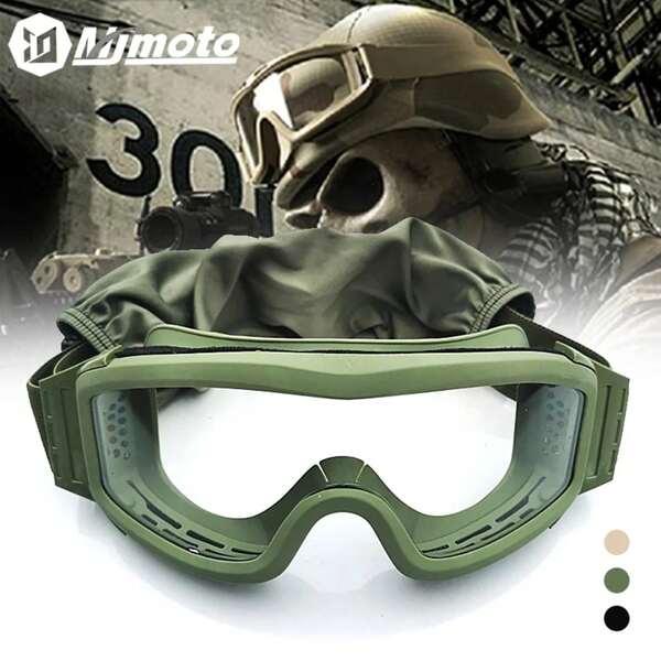Military Tactical Goggles Windproof Airsoft Paintball Glasses Men's Women War Game Glasses Camping Hiking Sand Prevention