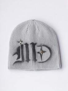 1 件女士时尚 Y2K 提花针织帽，温暖且适合秋冬休闲装 - A - 查看 7