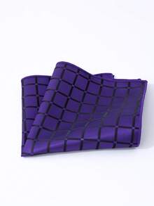 1 chiếc khăn vuông bỏ túi họa tiết kẻ caro trơn màu, khăn tay mỏng dành cho nam dùng trong đám cưới, tiệc, khăn quàng cổ hình tam giác, quà tặng cho nam giới - A - Xem 12