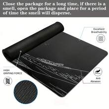 1PC Black & White Giant Wave Gaming Mouse Pad - Large Desk Mat, Office Desktop Accessory | Locking Edge Design, Non-Slip Rubber Base | XL & XXL Sizes Available, Suitable For Home & Office | Ideal Gift For Boyfriend/Girlfriend, Back To School Essential - 黑色 - 查看 5