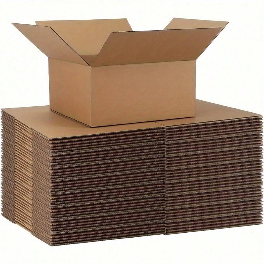 10pcs Small Item Transport Box Set, Brown Corrugated Cardboard Boxes With Lids, For Mailing Packages, Gift Packaging, Reinforced Christmas Express Gift Boxes