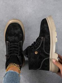 2025新款女鞋透气网眼时尚轻便厚底运动鞋，女鞋，女鞋，女式运动鞋，女士休闲鞋 - 黑色 - 查看 2