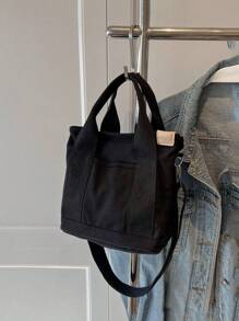 2025 Fashionable Casual Canvas Wide Strap Shoulder Crossbody Handbag