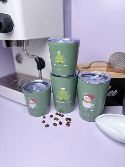 Christmas Tumbler With Lid, Double Wall Insulated Travel Coffee Mug 304 Stainless Steel Travel Cups Christmas Mugs Christmas Gifts Water Bottle Coffee Cups For Coworker Friends Mom