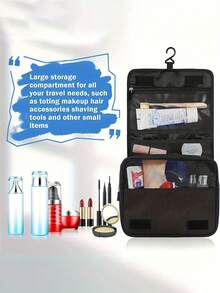 1pc Waterproof Travel Makeup Bag, Hanging Toiletry Bag, Double Layer Cosmetic Organizer Bag, Large Capacity Bathroom Toiletry Bag, Multi-Functional Travel Toiletry Bag, Portable PVC Cosmetic Bag, Holiday Ladies Beach Bag, Travel Bag, With Hook, Double Layer, PVC, Waterproof, Large Capacity, Suitable For Outdoor Travel, Business Trip, Home Storage, Travel, Holiday Outing, Party, Travel Essentials, Cruise Essentials, Holiday Essentials, Back To School Toiletry Bag, Bedroom Decor, Holiday Gift, Birthday Gift, Minimalist Design