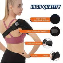 Adjustable Men's And Women's Shoulder Support And Back Support Provide Comfortable And Effective Sports Care Single Shoulder Support - màu đen - Xem 6